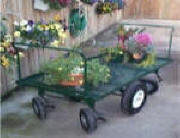Garden center & Shopping carts are easy turning cart.Handles at both ends of cart allow for pushing.
