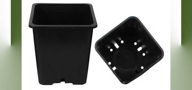 Square Black Plastic Pots