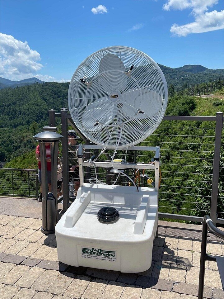 Portable Cooling Misting Fan System Gothic Arch GreenhousesGothic