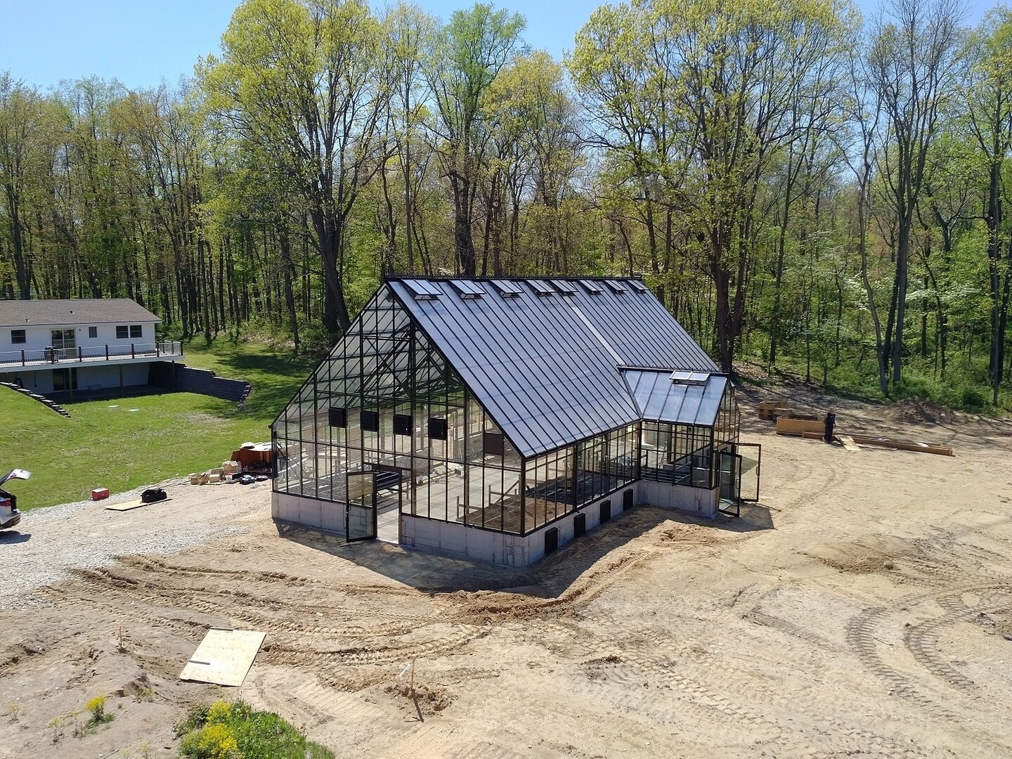 30'w x 70' L Custom Glass Greenhouse -Wickstrom inAgawam, MA.