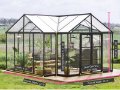 12 x 15 Black T-shaped Lakeside Orangerie greenhouse exterio