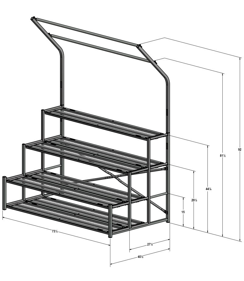 triple-tier bench and display 