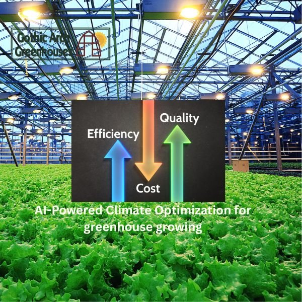AI control panel monitoring greenhouse environmental data