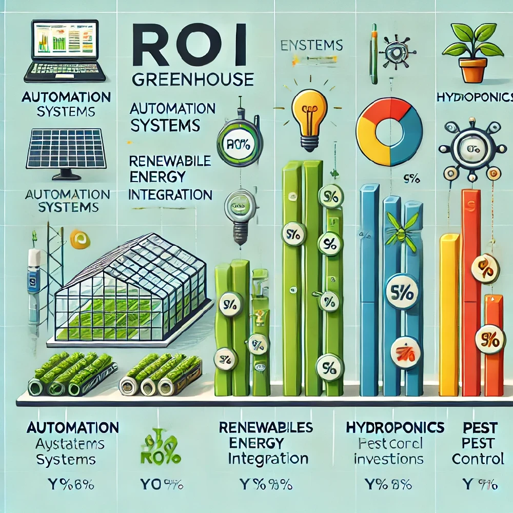 Bar Chart: ROI for Different Greenhouse Investments